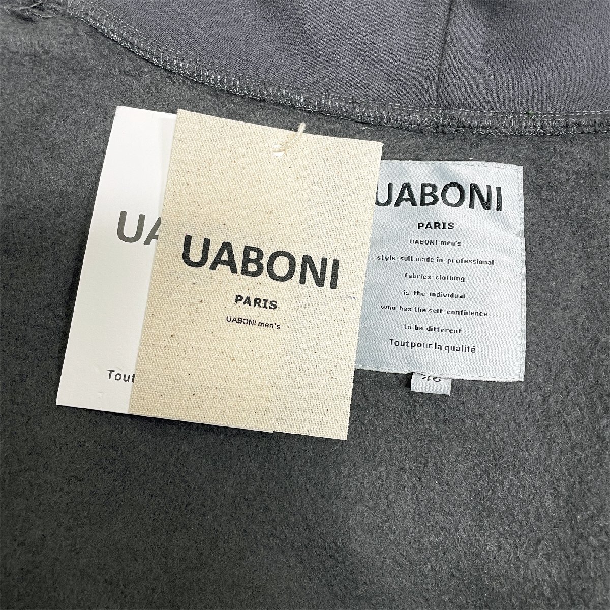 ★★逸品EU製＆定価4万◆UABONI*Paris*パーカー*ユアボニ*パリ発◆コットン100％ 裏起毛 厚手 スウェット ストリート 男女兼用 L/48サイズ_画像9