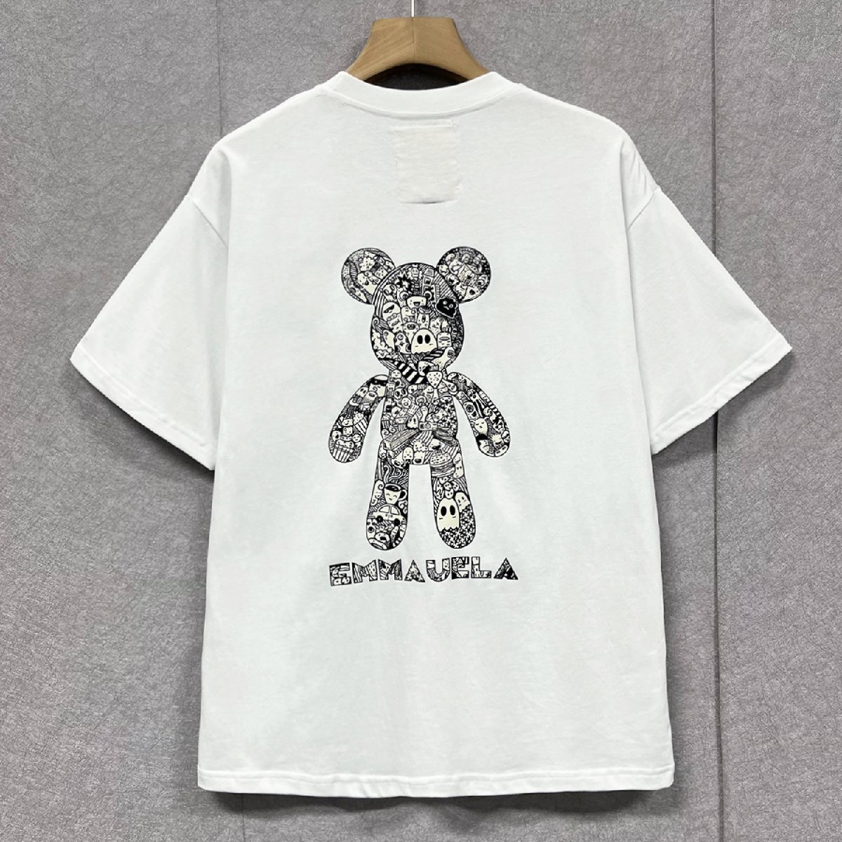 人気・半袖Tシャツ 定価2万◆Emmauela・イタリア・ミラノ発◆上質 吸汗 通気 ソフト 個性 クマ プルオーバー カットソー ストリート 夏 Mの画像1