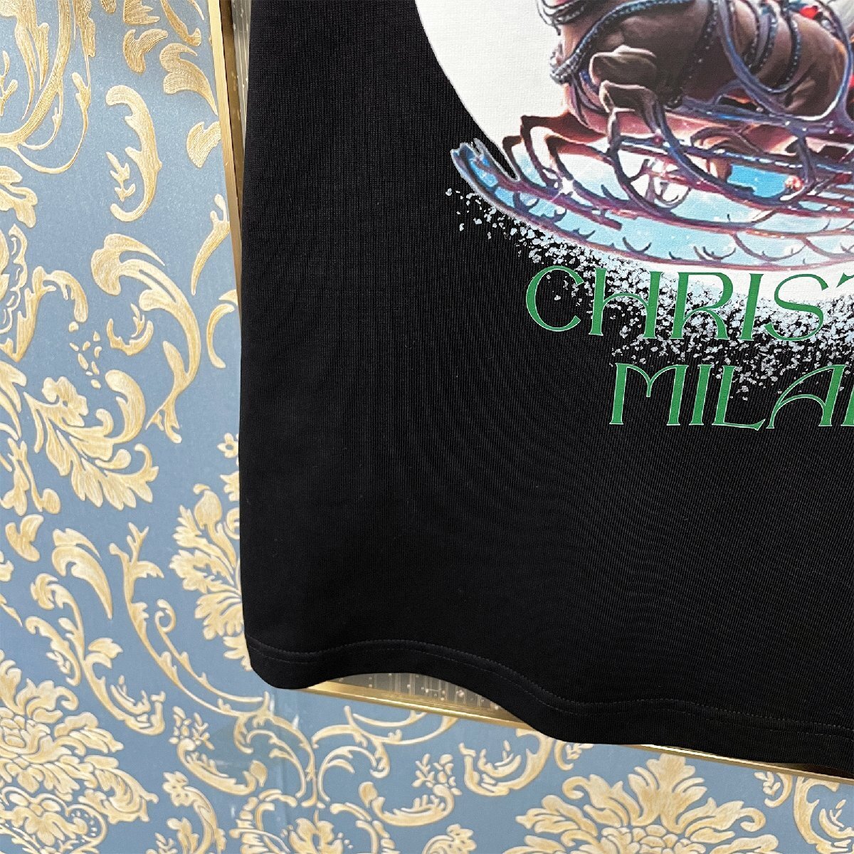 定価2万★christian milada・ミラノ発・半袖Tシャツ★コットン100％ 快適 通気 オシャレ クリスマス トップス ゆったり ユニセックス XL_画像6