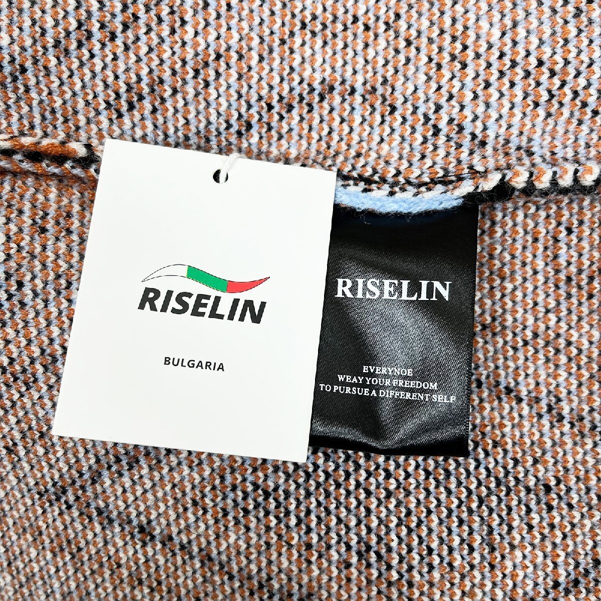 個性ヨーロッパ製※定価5万◆ブルガリア発※RISELIN セーター ウール混 柔らかい 快適 厚手 ニット 防寒 総柄 レトロ 定番 トップス L/48_画像10