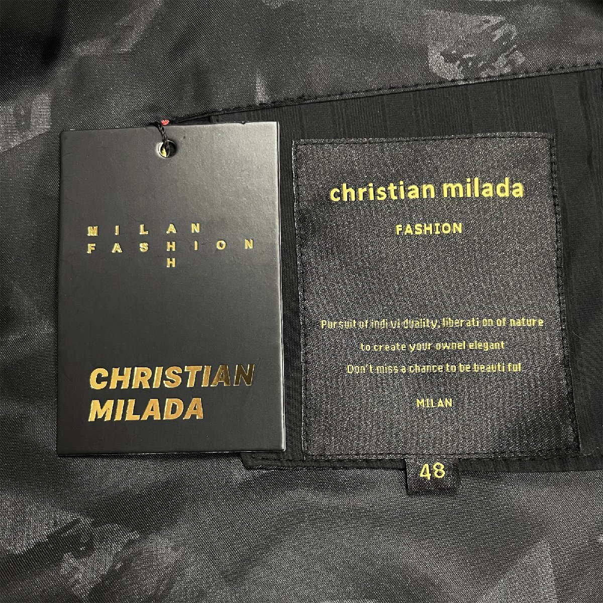 定価6万★christian milada・ミラノ発・ジャケット★上質 軽量 薄手 お洒落 防風 無地 ブルゾン 通勤 紳士 アウトドア メンズ 2XL/52サイズの画像7