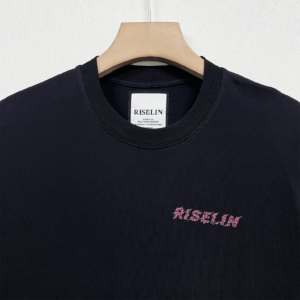 高級ヨーロッパ製※定価2万◆ブルガリア発※RISELIN 半袖Tシャツ 上質 薄手 通気 プリント 遊び心 トップス カットソー 個性 夏服 M/46_画像4