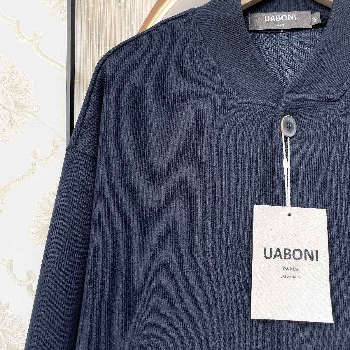 定番EU製＆定価6万◆UABONI*Paris*カーディガン*ユアボニ*パリ発◆上級 ニット 保温 丈夫 無地 洗練 ゆったり アウター 通勤 秋冬 2XL/52_画像6