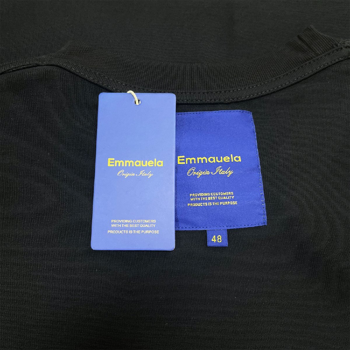 上品・半袖Tシャツ 定価2万◆Emmauela・イタリア・ミラノ発◆コットン100％ 快適 高級 通気 おしゃれ 菊 スウェット カットソー トップスL_画像10