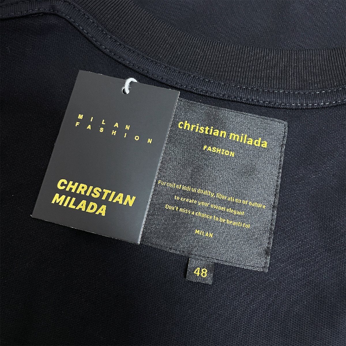 定価2万★christian milada・ミラノ発・半袖Tシャツ★コットン100％ 快適 通気 オシャレ クリスマス トップス ゆったり ユニセックス XL_画像8