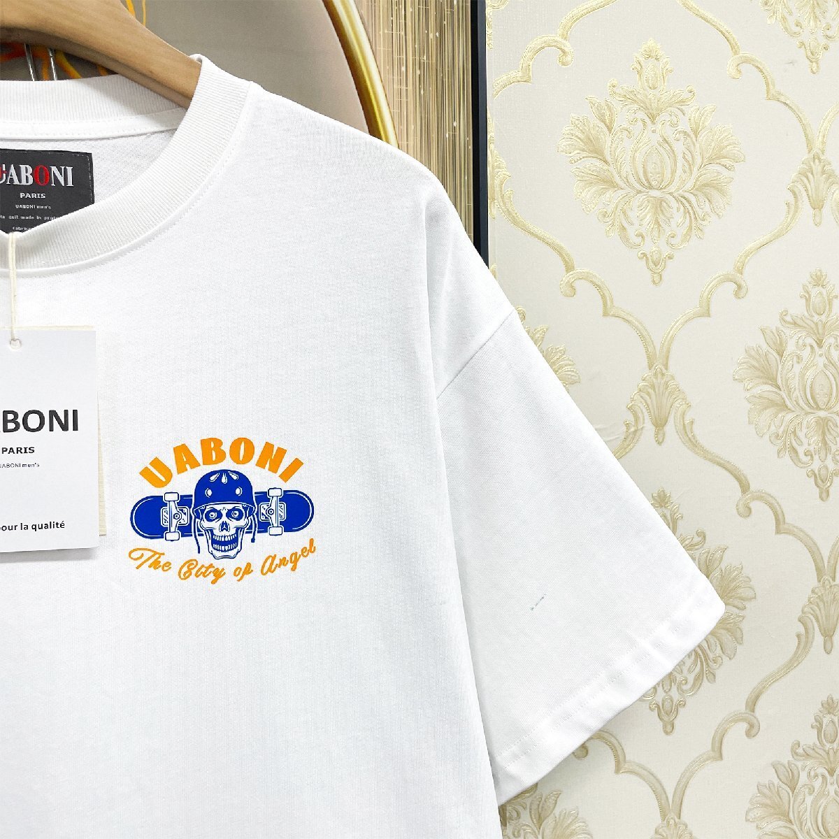 個性EU製＆定価2万◆UABONI*Paris*半袖Tシャツ*ユアボニ*パリ発◆コットン100％ 吸汗 ソフト 快適 遊び心 アメカジ ストリート 街着 2XL_画像7