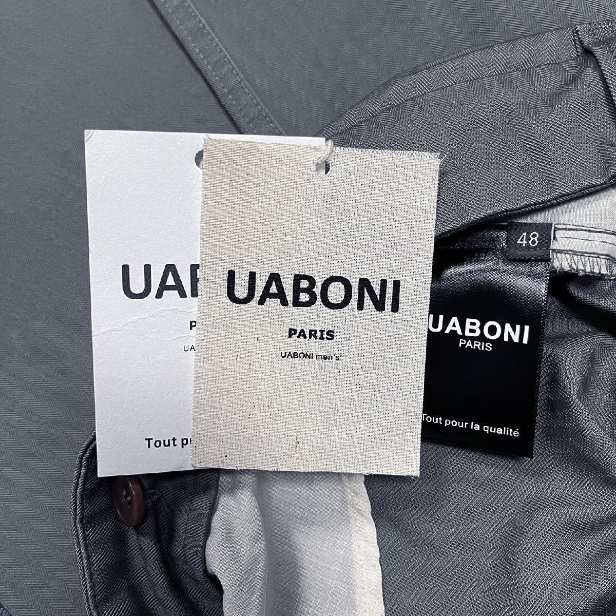 最高峰EU製＆定価5万◆UABONI*Paris*サロペット*ユアボニ*パリ発◆上品 ゆったり 通気 吸汗 ロングパンツ シック 紳士 ビジネス 日常着 48_画像9