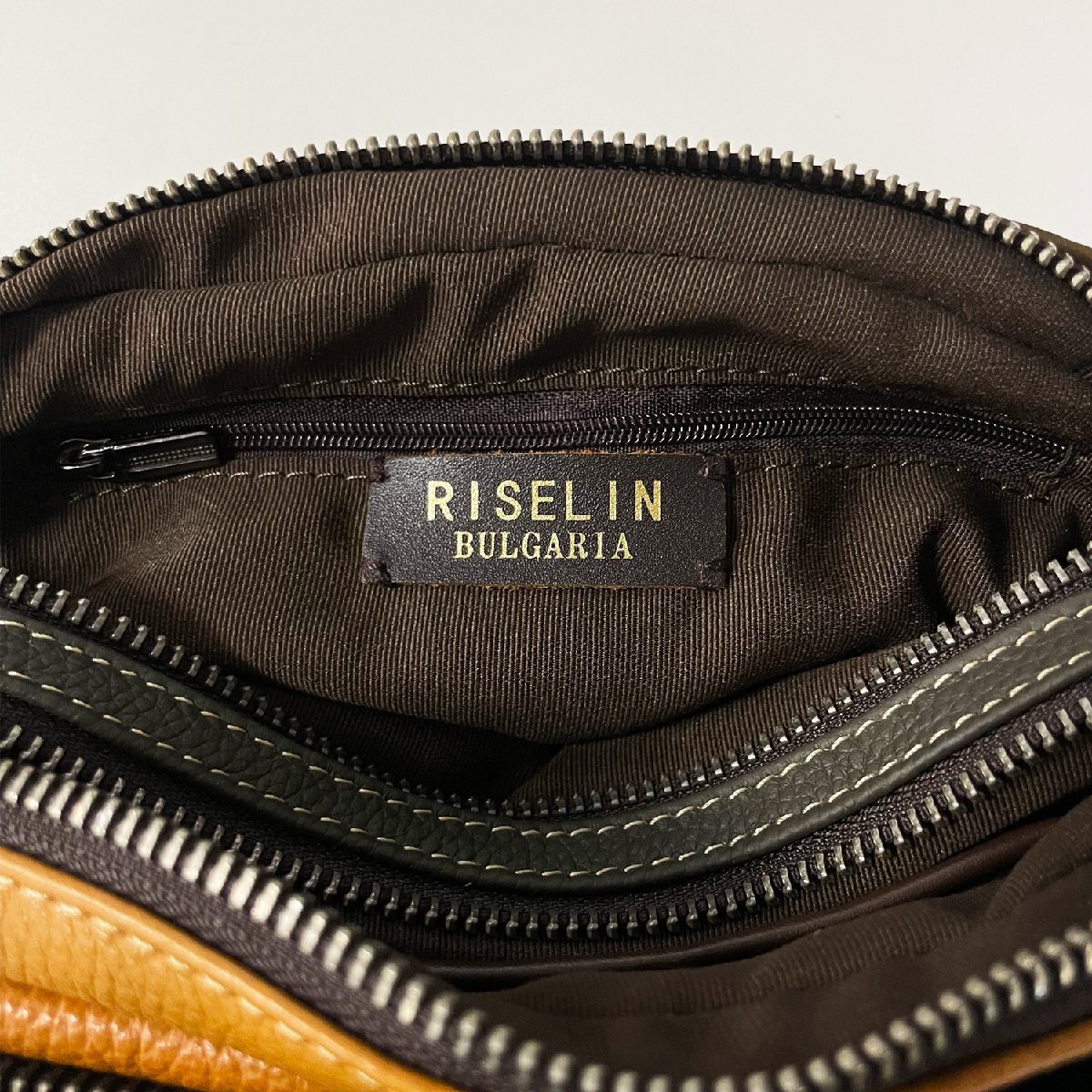 個性ヨーロッパ製※定価12万◆ブルガリア発※RISELIN ショルダーバッグ 牛革 レザー オシャレ 切替 斜め掛け カラフル 人気 レディース_画像10