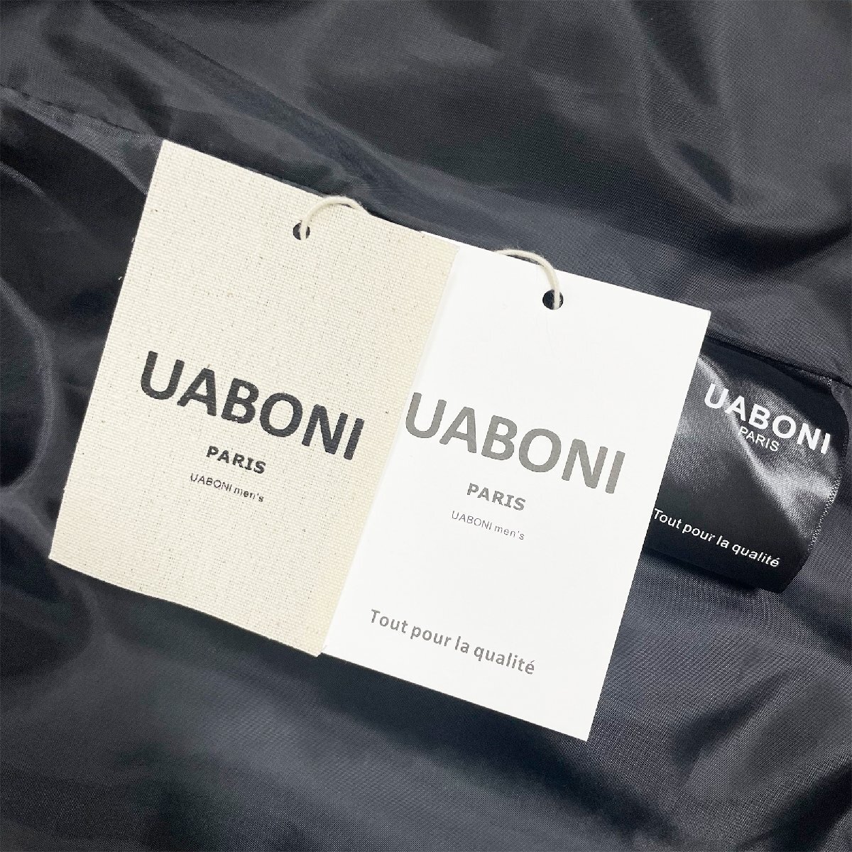 上級EU製＆定価7万◆UABONI*Paris*スタジャン*ユアボニ*パリ発◆カシミヤ ゆったり 切替 アウター 刺 アメカジ スポーティ XL/50サイズの画像10