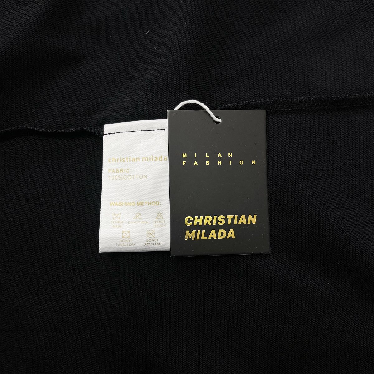 定価2万★christian milada・ミラノ発・半袖Tシャツ★上級 綿100％ 快適 薄手 通気 ロゴ 個性 トップス プルオーバー 夏 男女兼用 2XL/52_画像9