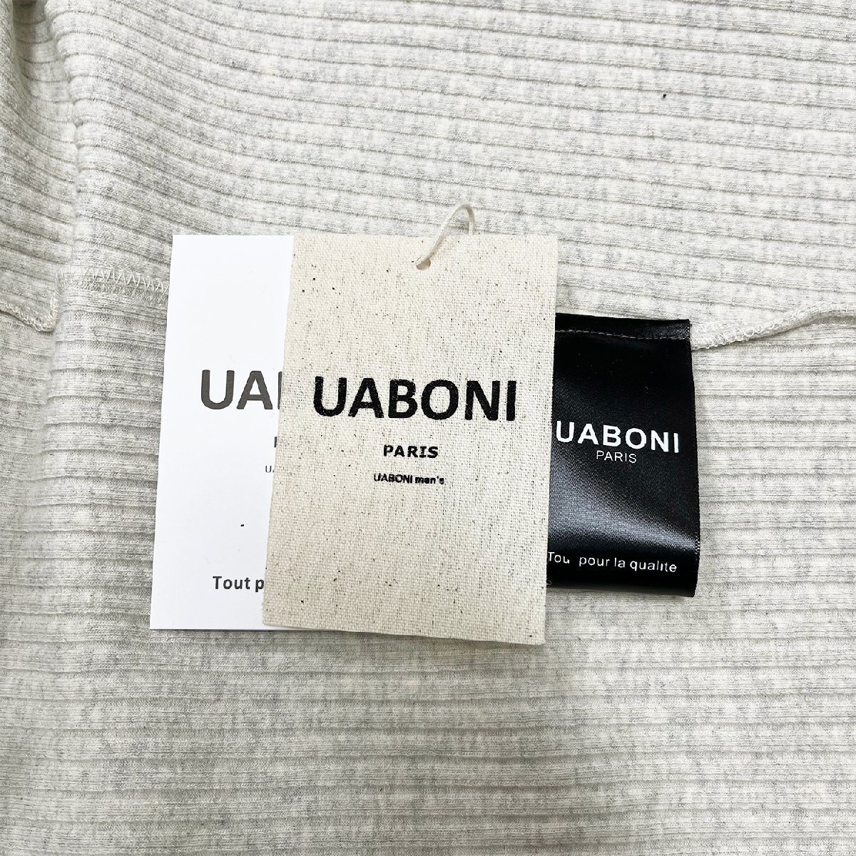 高級EU製＆定価3万◆UABONI*Paris*サマーニット*ユアボニ*パリ発◆高品質ウール ストレッチ 吸湿 快適 刺繍 半袖Tシャツ カジュアル L_画像8