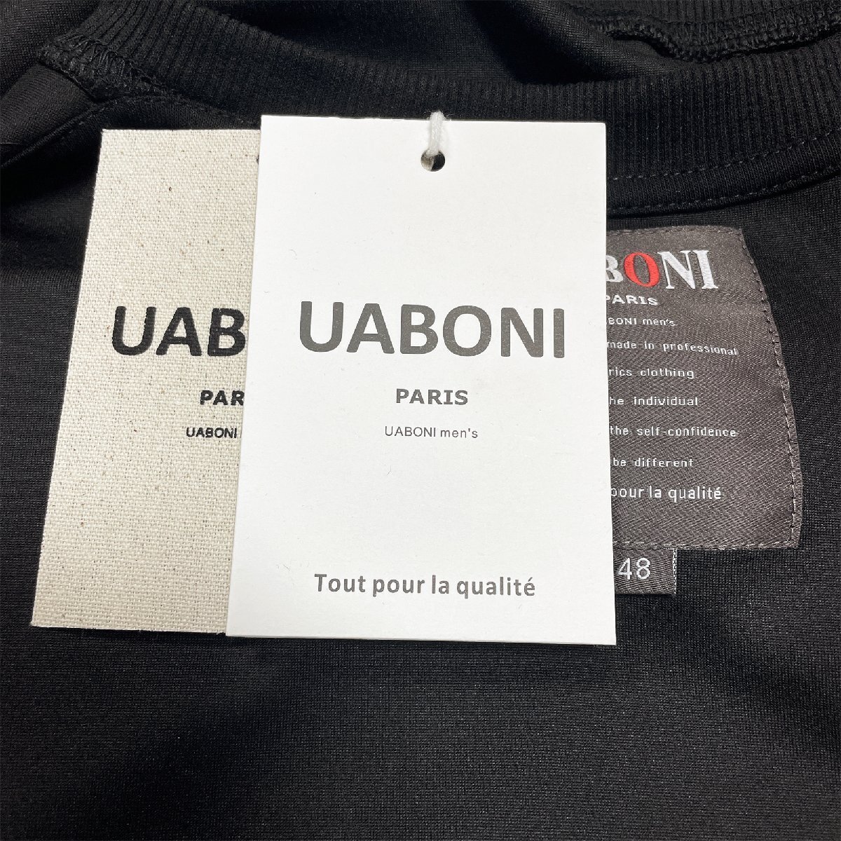 上級EU製＆定価4万◆UABONI*Paris*トレーナー*ユアボニ*パリ発◆綿100％ 高級 モノグラム クマ トップス カットソー トレンド 日常着 M/46_画像7