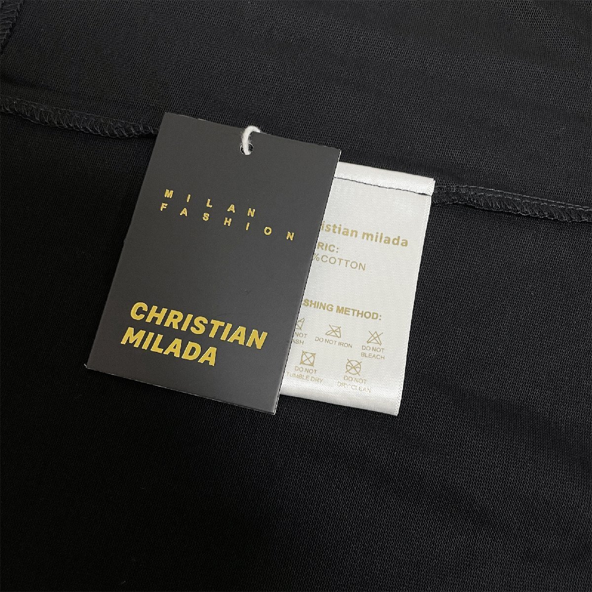 定価2万★christian milada・ミラノ発・半袖Tシャツ★コットン100％ 上品 薄手 個性 クリスマス トップス カットソー プレゼント L/48_画像9