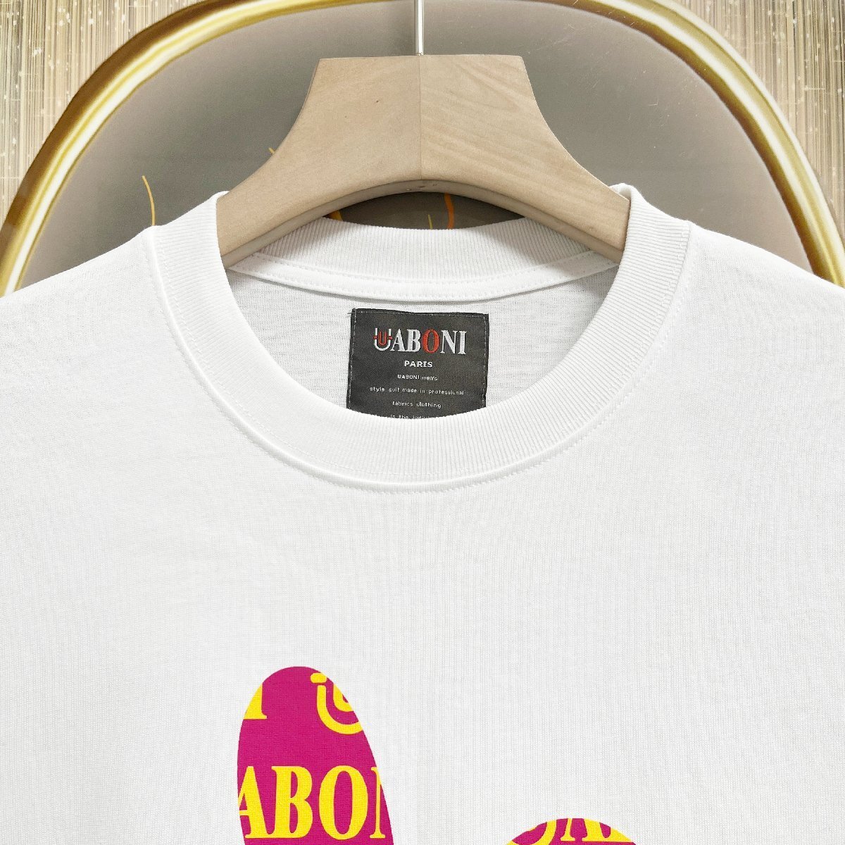 個性EU製＆定価2万◆UABONI*Paris*半袖Tシャツ*ユアボニ*パリ発◆綿100% 通気 薄手 ウサギ柄 可愛い スウェット お出かけ 夏服 2XL/52_画像3