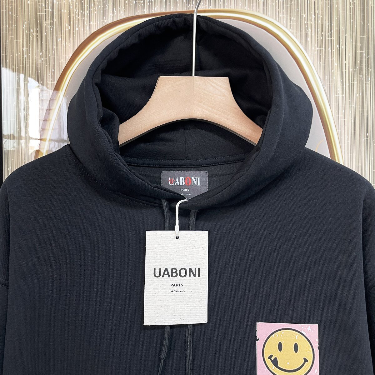 最高級EU製＆定価4万◆UABONI*Paris*パーカー*ユアボニ*パリ発◆コットン 柔らかい 個性 お洒落 笑顔 ユニセックス 春 スウェット L/48_画像4