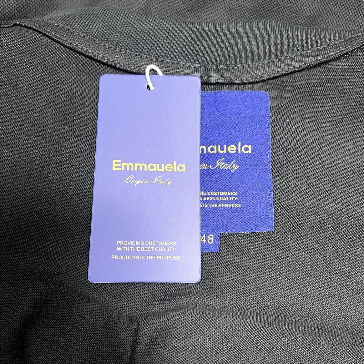 上級・半袖Tシャツ 定価2万◆Emmauela・イタリア・ミラノ発◆綿100％ 吸湿速乾 通気 個性 スウェット スタイリッシュ 普段着 L/48サイズ_画像8