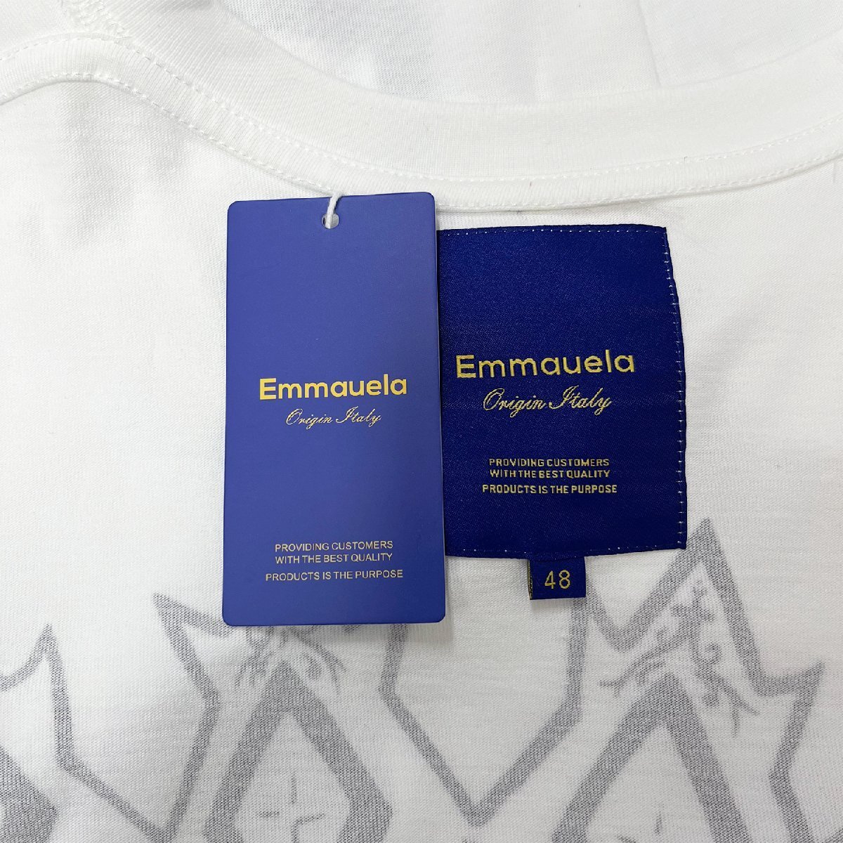 上品・半袖Tシャツ 定価2万◆Emmauela・イタリア・ミラノ発◆コットン100％ 通気 薄手 吸汗 個性 スウェット プルオーバー メンズ 夏服 46の画像8