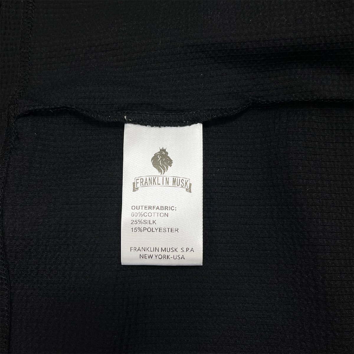 最高級 定価3万 FRANKLIN MUSK・アメリカ・ニューヨーク発 半袖Tシャツ シルク/綿混 薄手 涼しい 通気 ストレッチ性 紳士 サイズ1_画像8