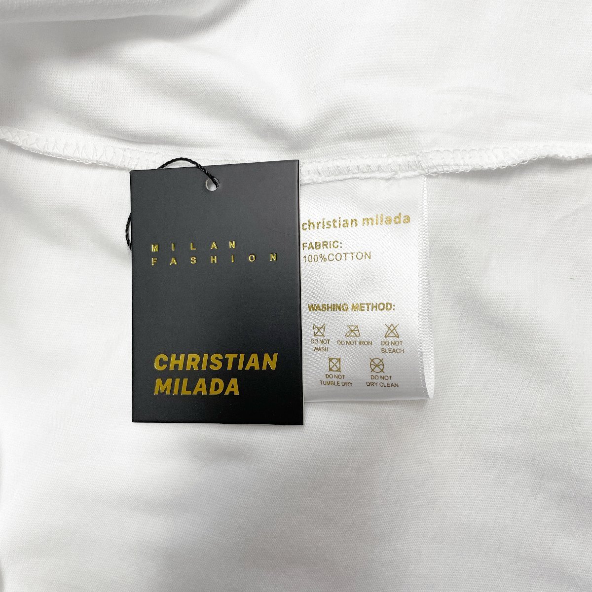 定価2万★christian milada・ミラノ発・半袖Tシャツ★コットン100% 薄手 快適 イラスト トレンド リラックス カットソー 日常 M/46サイズ_画像9