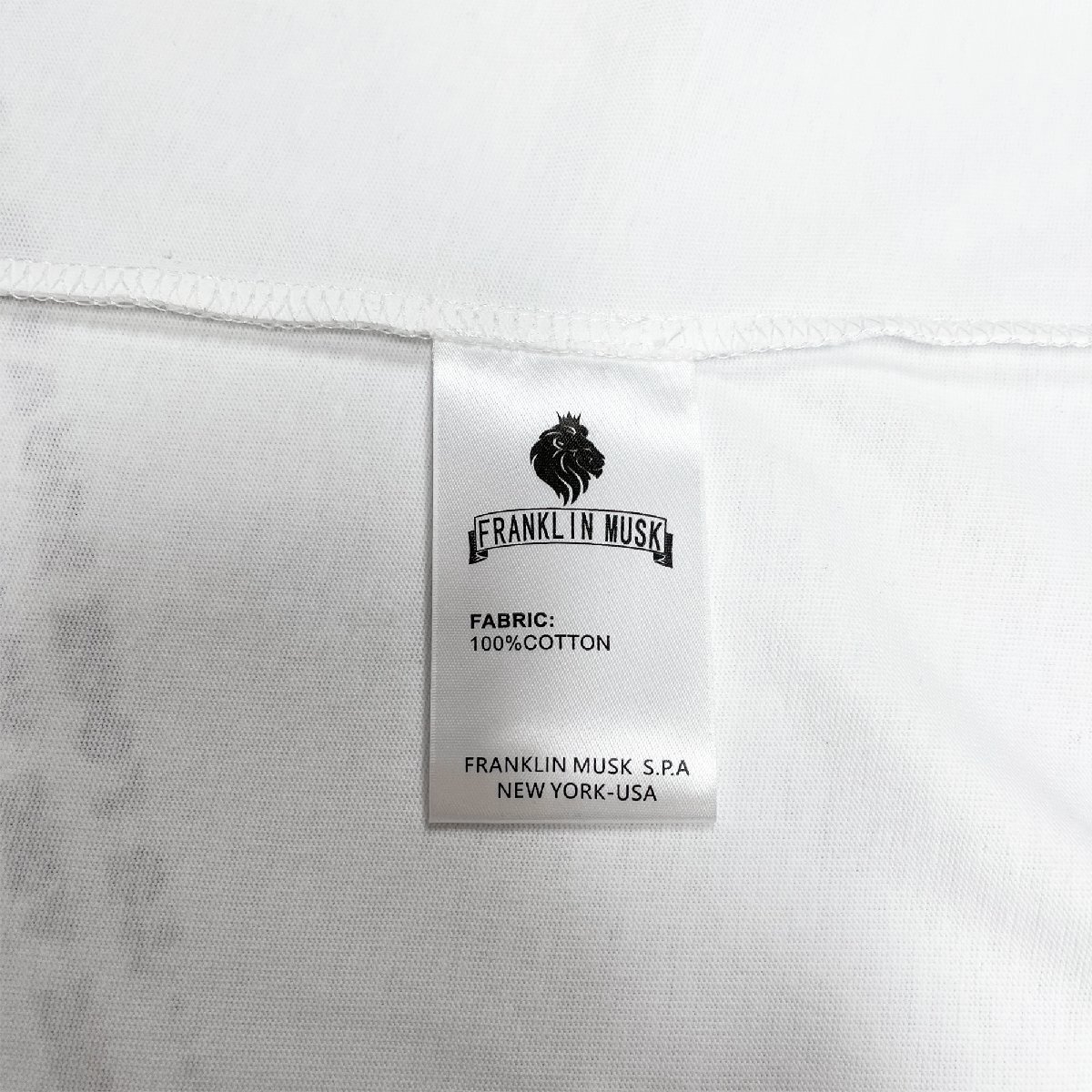 高級 定価2万 FRANKLIN MUSK・アメリカ・ニューヨーク発 半袖Tシャツ 上質 個性 英字柄 アメカジ トップス 日常 ユニセックス サイズ4_画像9