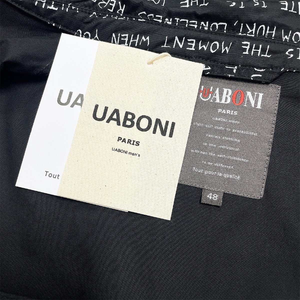 ★★個性EU製＆定価6万◆UABONI*Paris*長袖シャツ*ユアボニ*パリ発◆上品 薄手 快適 総柄 英字柄 アメカジ トップス ジャケット XL/50_画像8