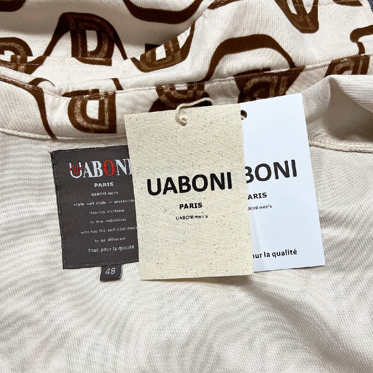 個性EU製＆定価4万◆UABONI*Paris*長袖シャツ*ユアボニ*パリ発◆人気 快適 ソフト お洒落 総柄 トップス アメカジ カジュアル M/46サイズ_画像8