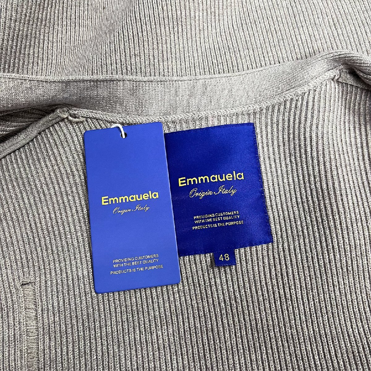 定番・カーディガン 定価5万◆Emmauela・イタリア・ミラノ発◆上級ウール混 暖かい 快適 ニット ソフト ダメージ加工 無地 紳士 M/46_画像8