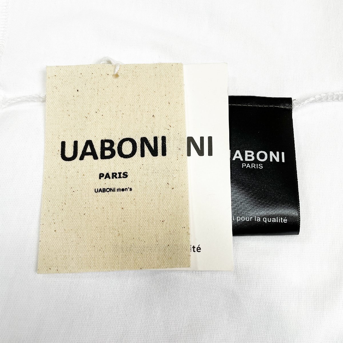 定番EU製＆定価2万◆UABONI*Paris*半袖Tシャツ*ユアボニ*パリ発◆上質コットン 個性 ゆったり 油絵 英字 シンプル おしゃれ M/46サイズ_画像9