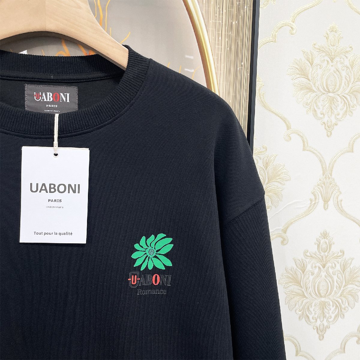 個性EU製＆定価4万◆UABONI*Paris*トレーナー*ユアボニ*パリ発◆上品 お洒落 シンプル フラワー スウェット プルオーバー 春 日常 M/46_画像6