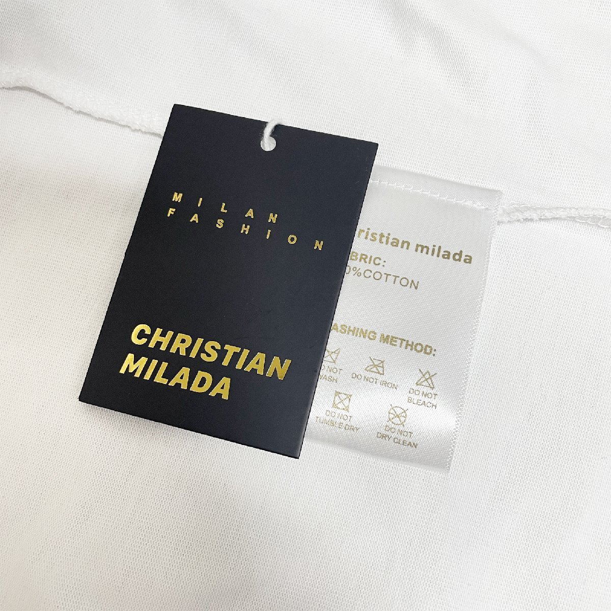 定価2万★christian milada・ミラノ発・半袖Tシャツ★コットン100％ 吸汗 薄手 柔らかい 個性 天秤座 きれいめ ユニセックス L/48_画像8