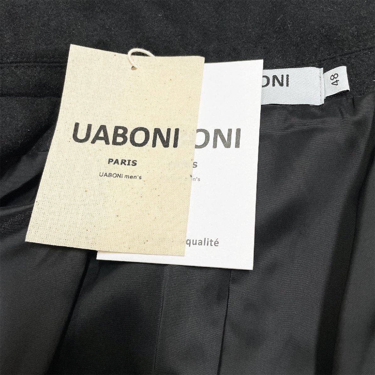 ★★枚数限定EU製＆定価7万◆UABONI*Paris*テーラードジャケット*ユアボニ*パリ発◆上質 ウール 保温 無地 コート 紳士 ビジネス 通勤 M/46_画像9