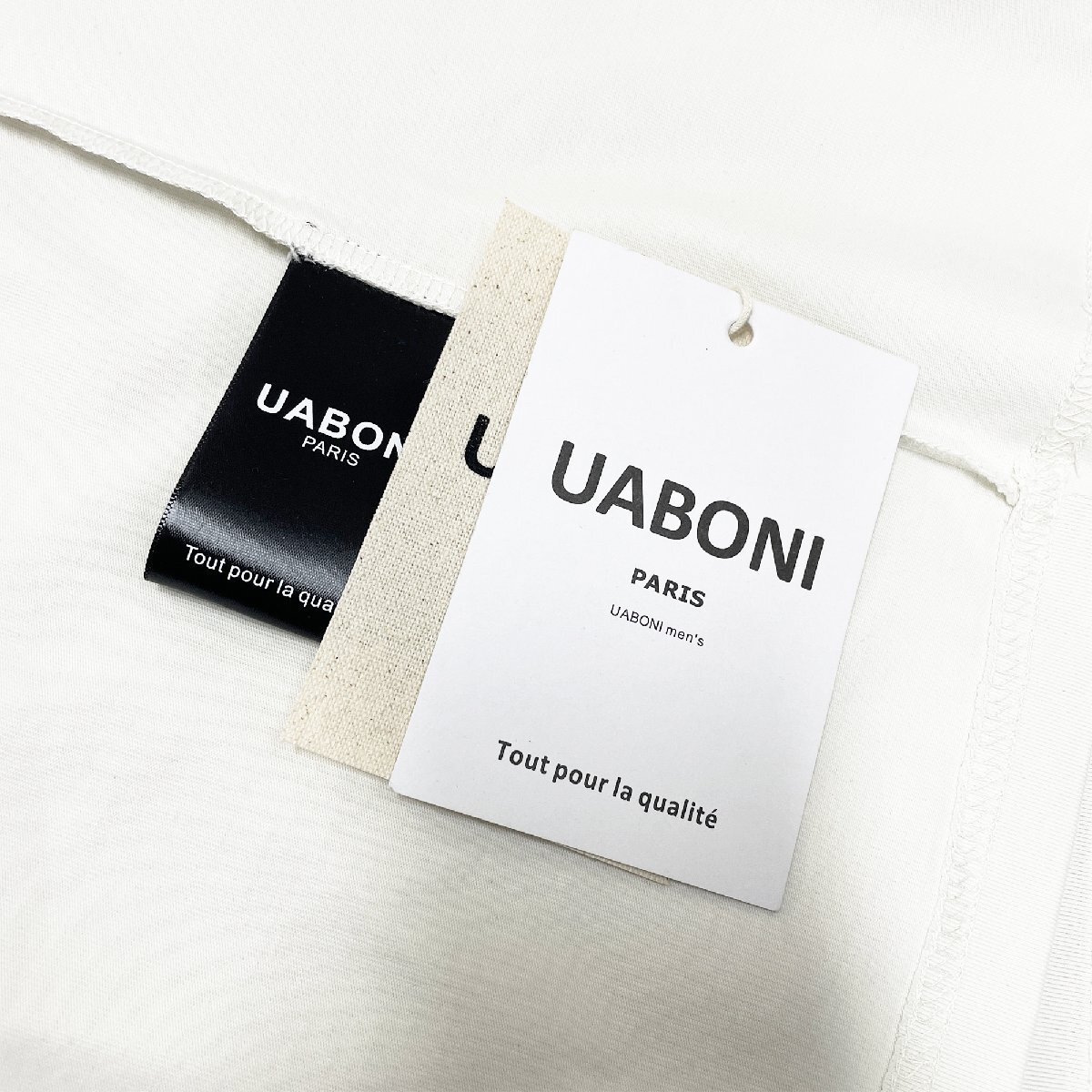 個性EU製＆定価2万◆UABONI*Paris*半袖Tシャツ*ユアボニ*パリ発◆コットン100％ 薄手 伸縮性 ストリート カットソー シンプル 日常 夏 XL_画像10