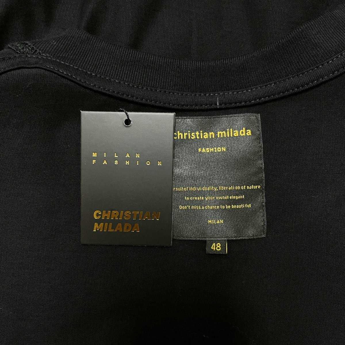 定価2万★christian milada・ミラノ発・半袖Tシャツ★コットン100％ 高級 薄手 快適 おしゃれ 丈夫 カジュアル リゾート 旅行 春夏 2XL/52_画像8