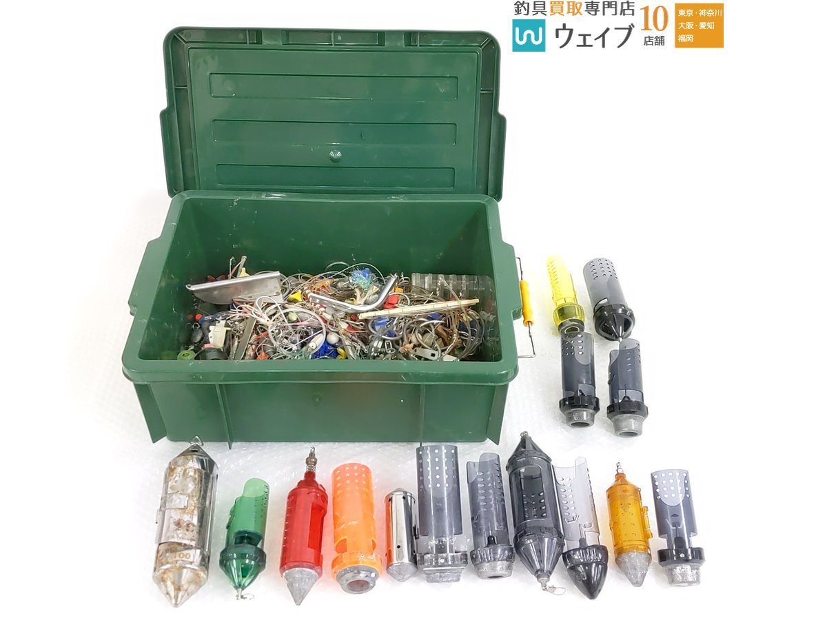 サルカン フック ビーズ コマセカゴ スッテ メタルジグ ゴムヨリトリ 錘 他 小物類 金具 など 総重量 約14.5kg ジャンク品の画像1