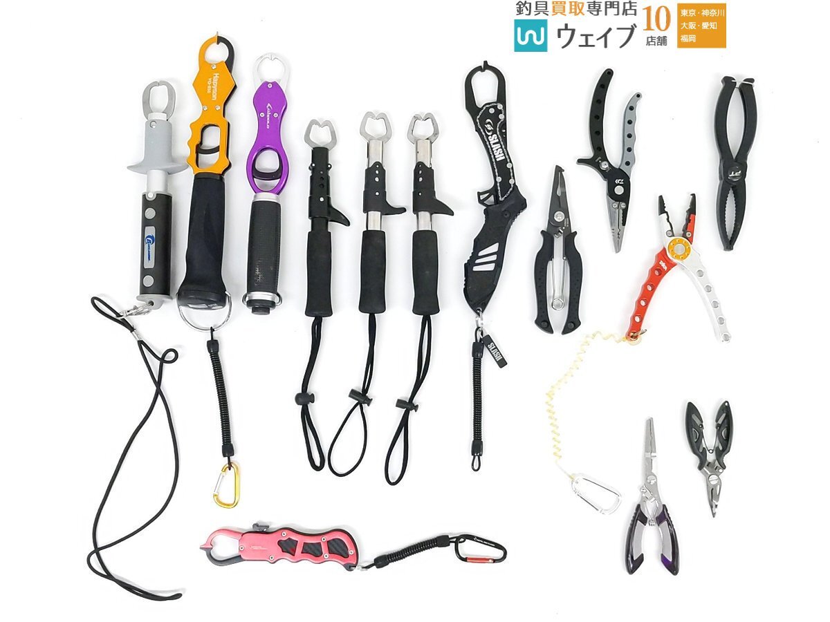  is pisonYQ-850 measurement fishing measuring * Shimano CT-561P power plier * Daiwa aluminium plier α200H lock LG etc. total 14 point set 