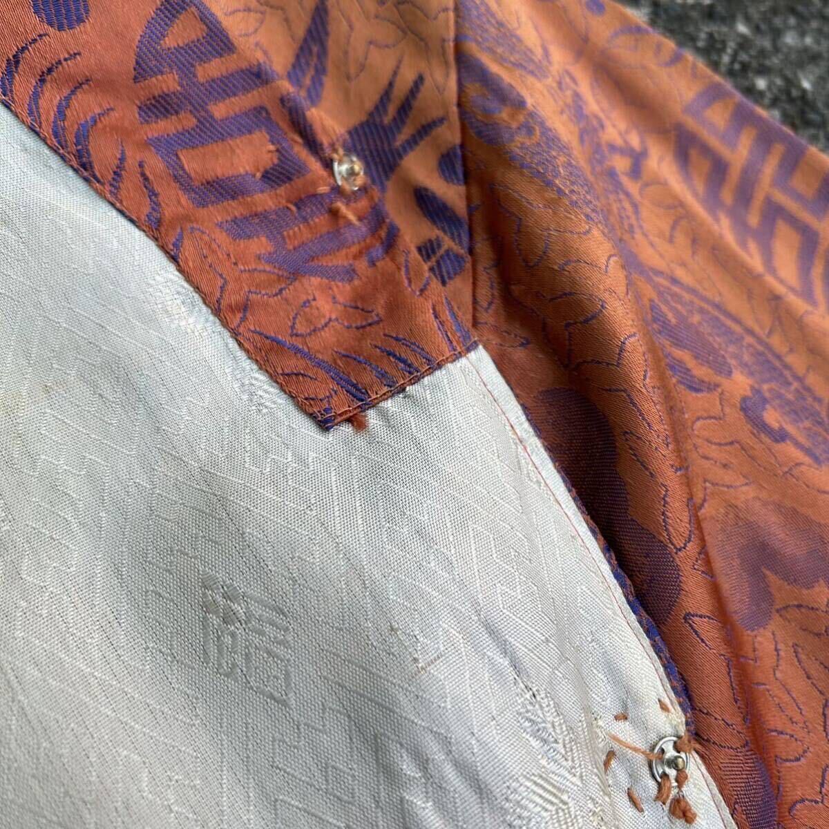 40s 50s souvenir shirt スカシャツ スカジャン 別珍 国連旗 コリアジャケット コリアマップ ガン虎 刺繍 ハンドステッチの画像9