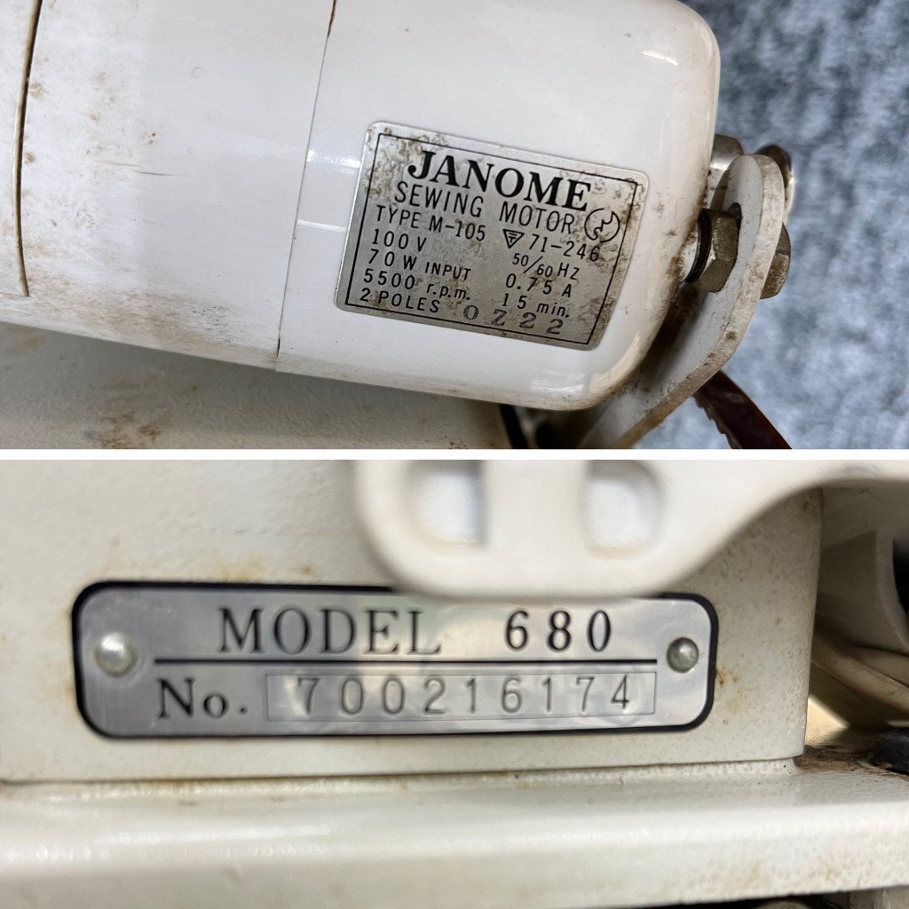 123424◎【コンセント無】JANOME ジャノメ ミシン M-105 MODEL680 裁縫 ハンドメイドの画像8