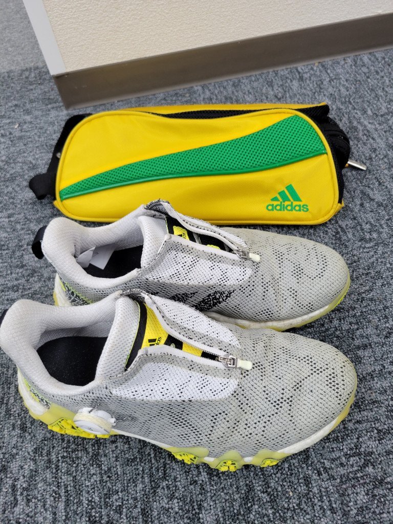 124347。adidas アディダス ゴルフシューズ メンズ 27センチ EVN 791001 グレー シューズケース付きの画像9