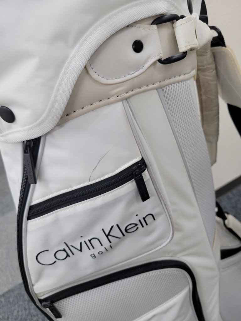 125137。Calvin Klein カルバンクライン キャディバッグ ゴルフバッグ ホワイト フード付きの画像10