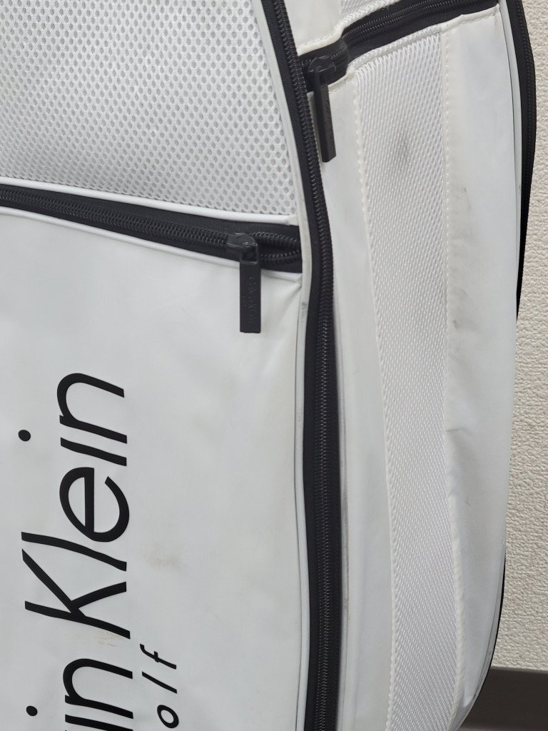 125137。Calvin Klein カルバンクライン キャディバッグ ゴルフバッグ ホワイト フード付きの画像7