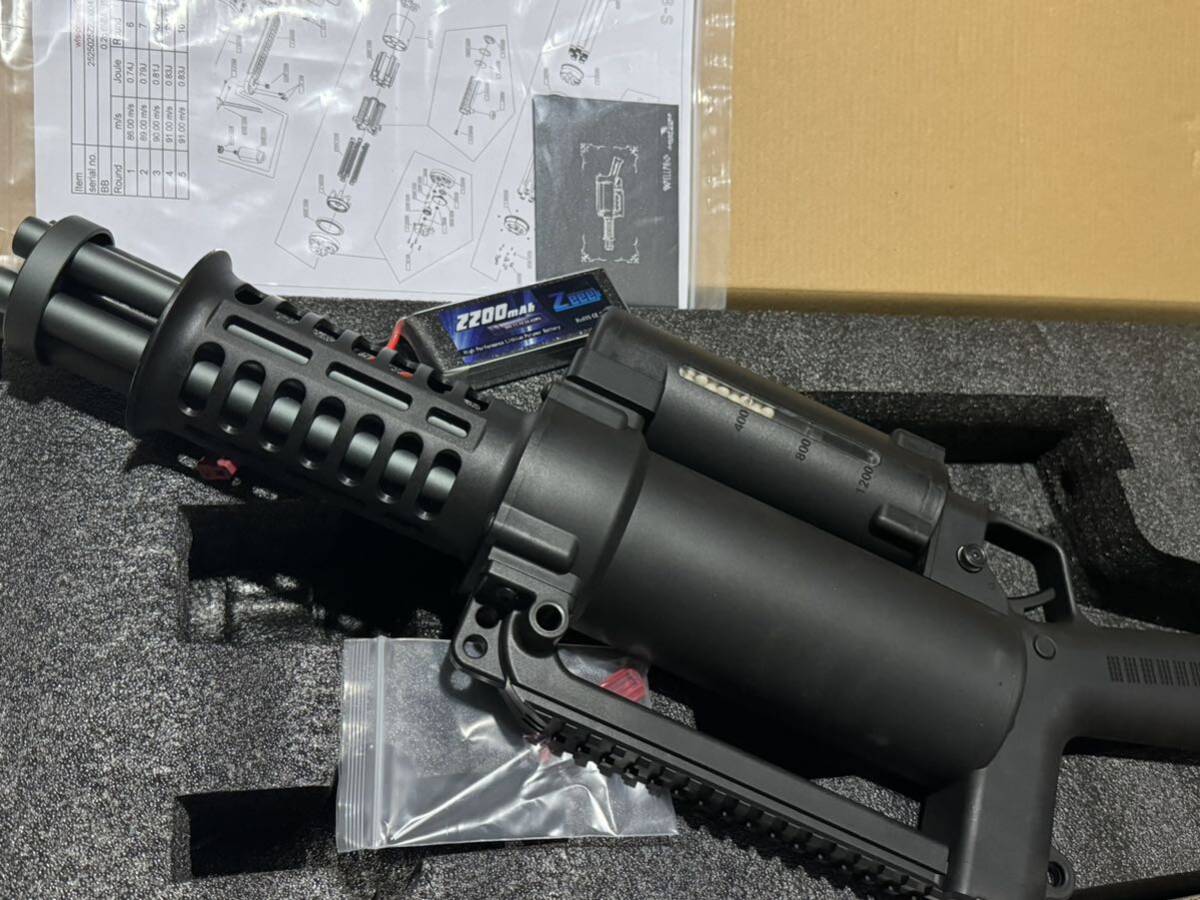 Well Pro マイクロ ミニガン 11vバッテリー付wellpro 電動ガン M134 M132 ウェルプロ マイクロミニガン ガトリングガン バルカン ハイサイの画像3