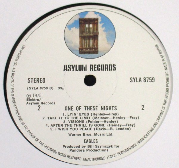 ☆彡 英國盤 Eagles One Of These Nights [ UK ORIG '75 Asylum Records SYLA 8759 ] RARE ORIGINAL LABEL / Embossed Sleeveの画像5