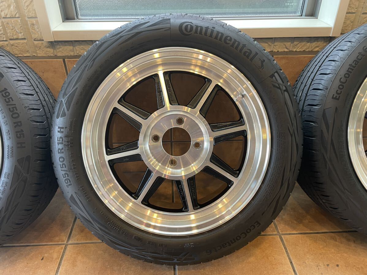 ハヤシ ストリート タイヤホイールセット中古美品！ 7J-15(オフセット+38)PCD100-4H、コンチネンタル エココンタクト6(195/50R15H)の画像4