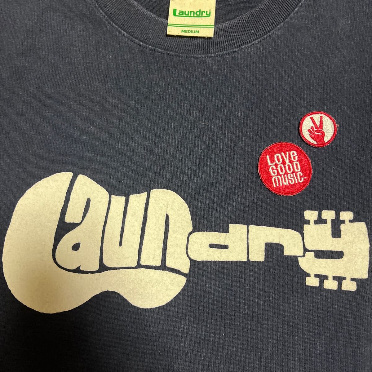 ★Laundry ランドリー は半袖Tシャツ LOVE GOOD MUSIC ★ネイビー Mの画像2
