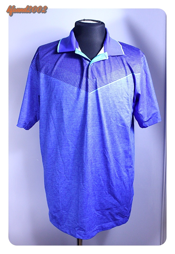 NIKE GOLF ナイキ ゴルフウェア 半袖 シャツ Lサイズ ブルー系色 良品！の画像1