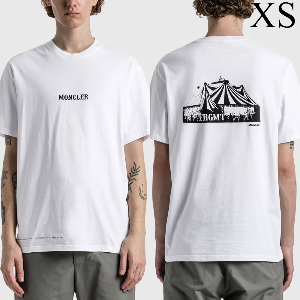 MONCLER FRAGMENT サーカス Tシャツ 白 XS 新品　定価52800円　モンクレール ジーニアス FRGMT CIRCUS ロゴ HF _画像1