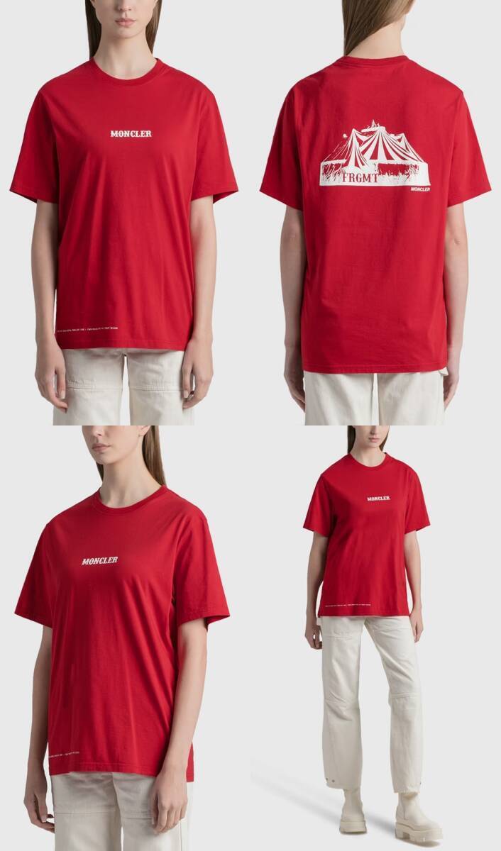 MONCLER FRAGMENT サーカス Tシャツ 赤 XL 新品 定価52800円 モンクレール ジーニアス FRGMT CIRCUS ロゴ HFの画像3