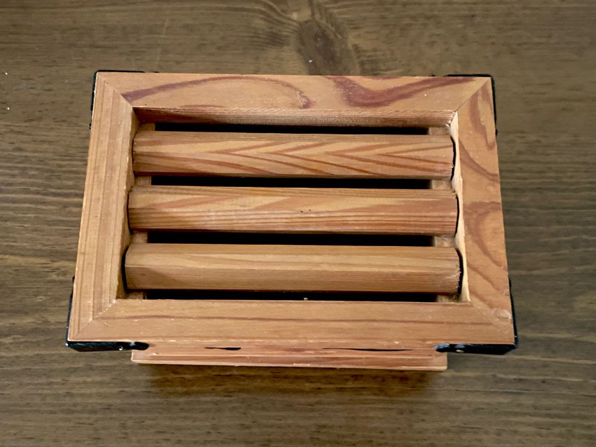 開運 賽銭箱形 貯金箱 木製 