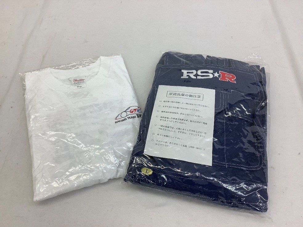 RS-R つなぎ/オーバーオール/Tシャツ/手袋 保管に伴い汚れ有/袋に破れ有 未使用品 ACBの画像1