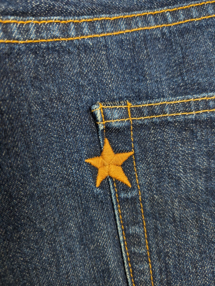 SUGARCANE シュガーケーン SC41098 Made in U.S.A. 13oz. DENIM STAR JEANS ZIPPER FLY SLIM MODEL W32インチ 42TALON_画像4